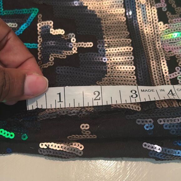 Club L Size 10 Two Piece Sequin Dress Outfit Green Aztec Tribal Club Glam NWT - Picture 16 of 16